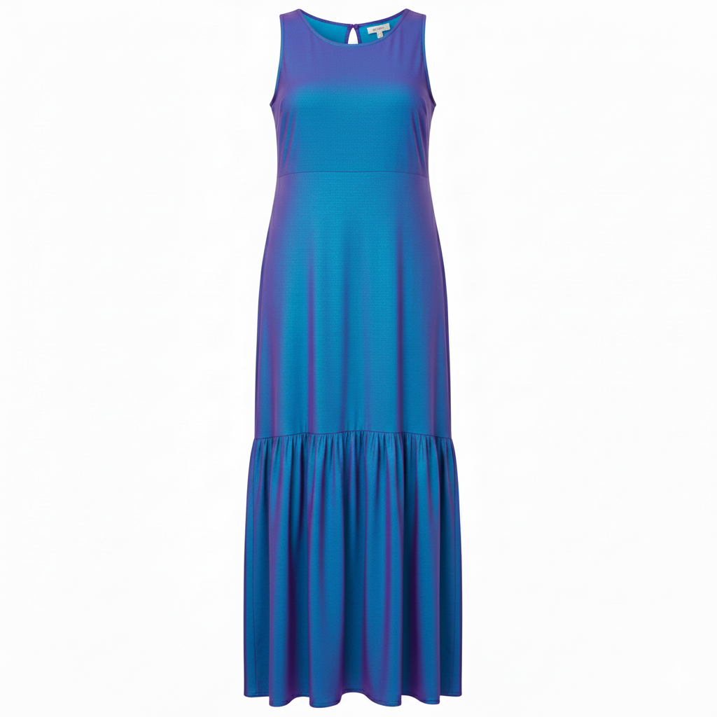 Vestido Maxi Básico com Babado na Barra