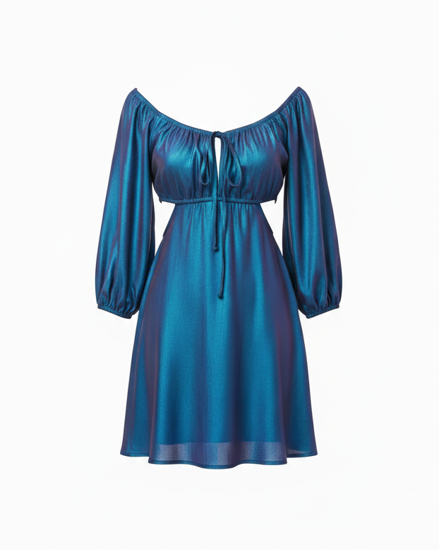 Vestido Curto Ombro a Ombro e Cut-Outs