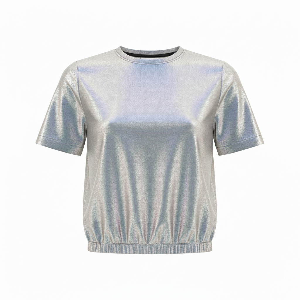Blusa T-shirt Cropped com Elástico