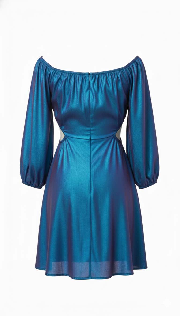 Vestido Curto Ombro a Ombro e Cut-Outs