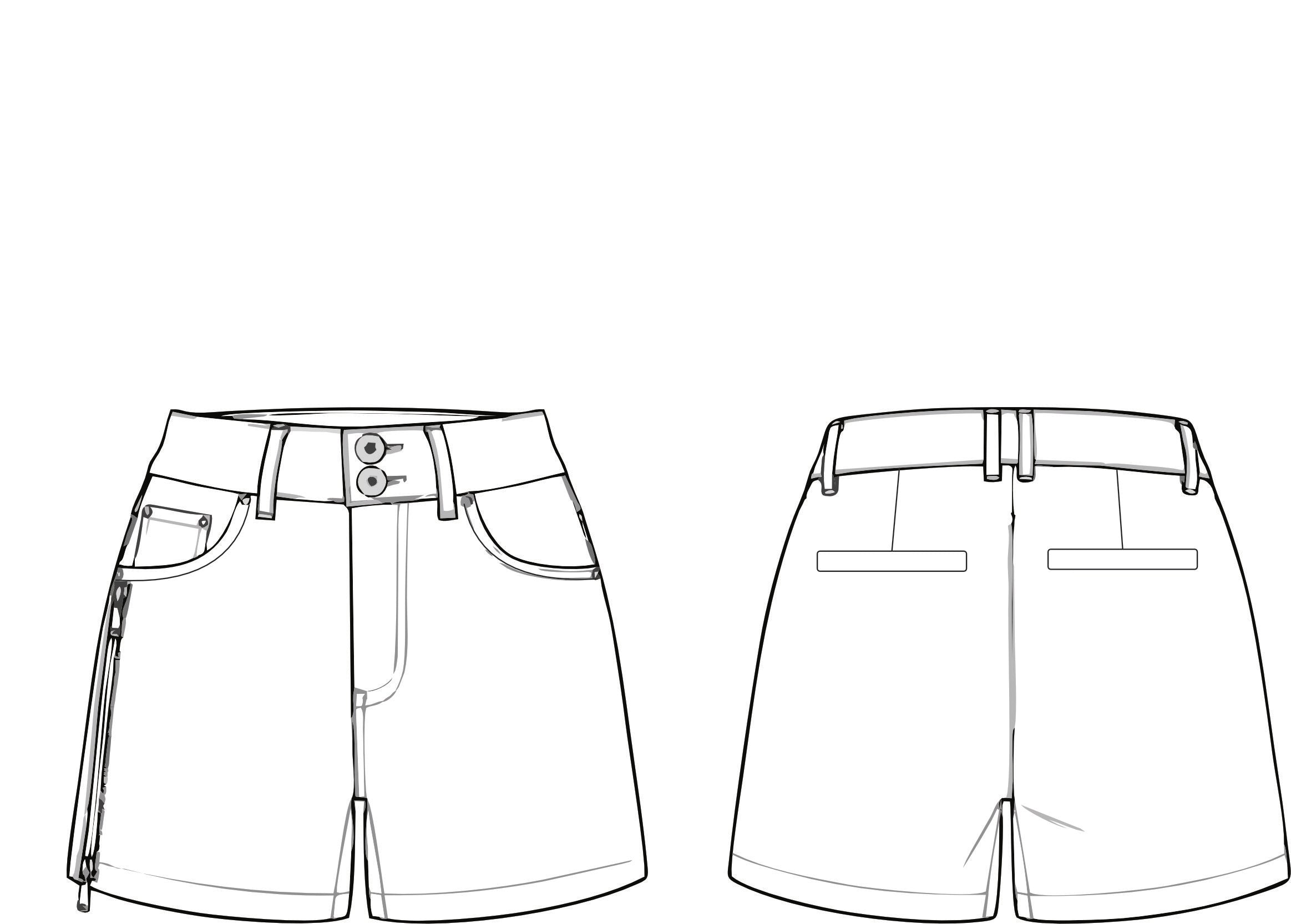 Short de Cintura Alta com Detalhes Metálicos