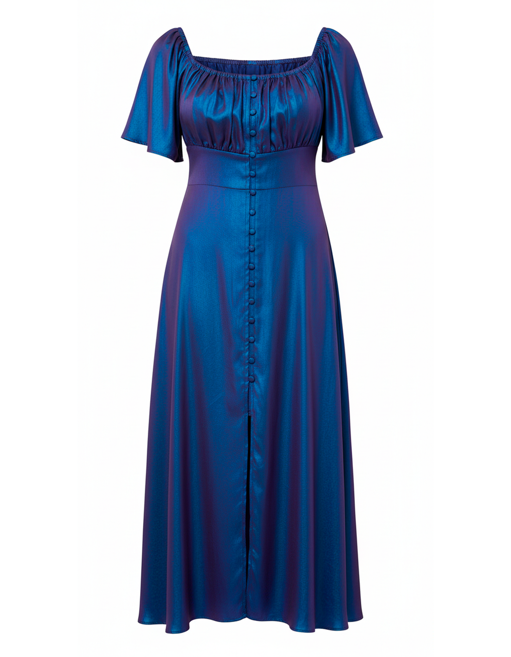 Vestido Longo Camponesa com Abotoamento