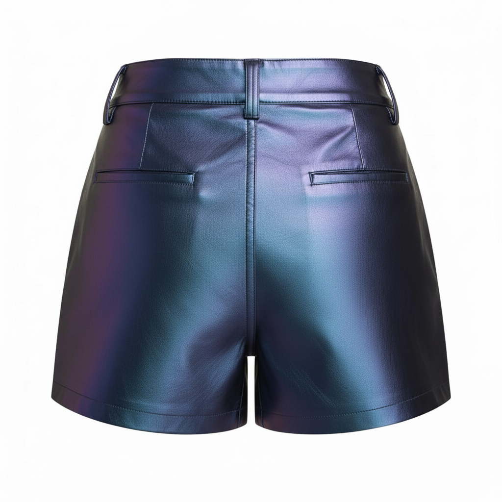 Short de Cintura Alta com Detalhes Metálicos