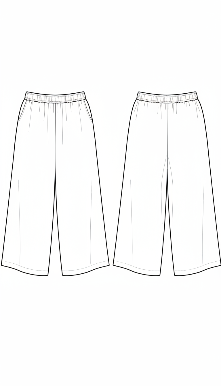 Calça Pantacourt Fluida (Cintura Elástico)