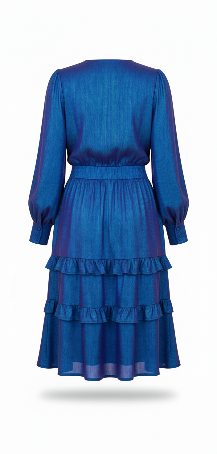 Vestido Midi Camponesa com Babados