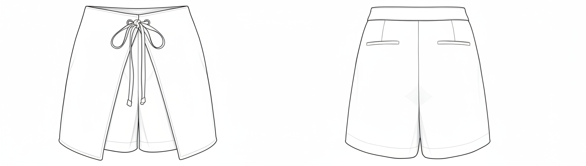 Short Saia Envelope com Cadarço