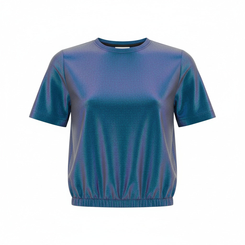 Blusa T-shirt Cropped com Elástico