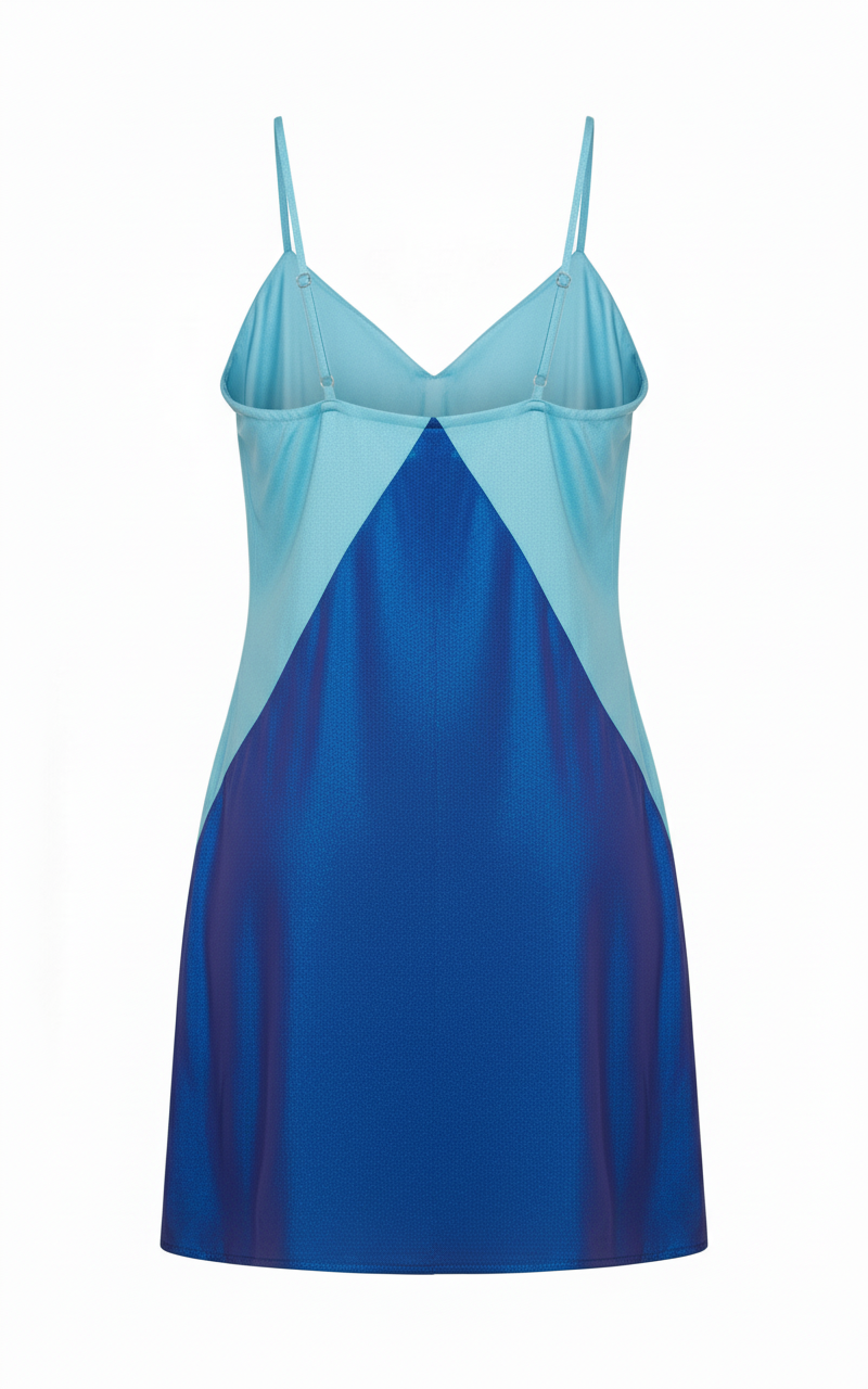 Vestido Mini de Alças com Color Blocking