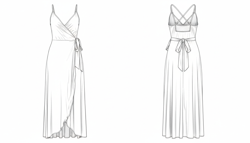 Vestido Longo Transpassado de Alças