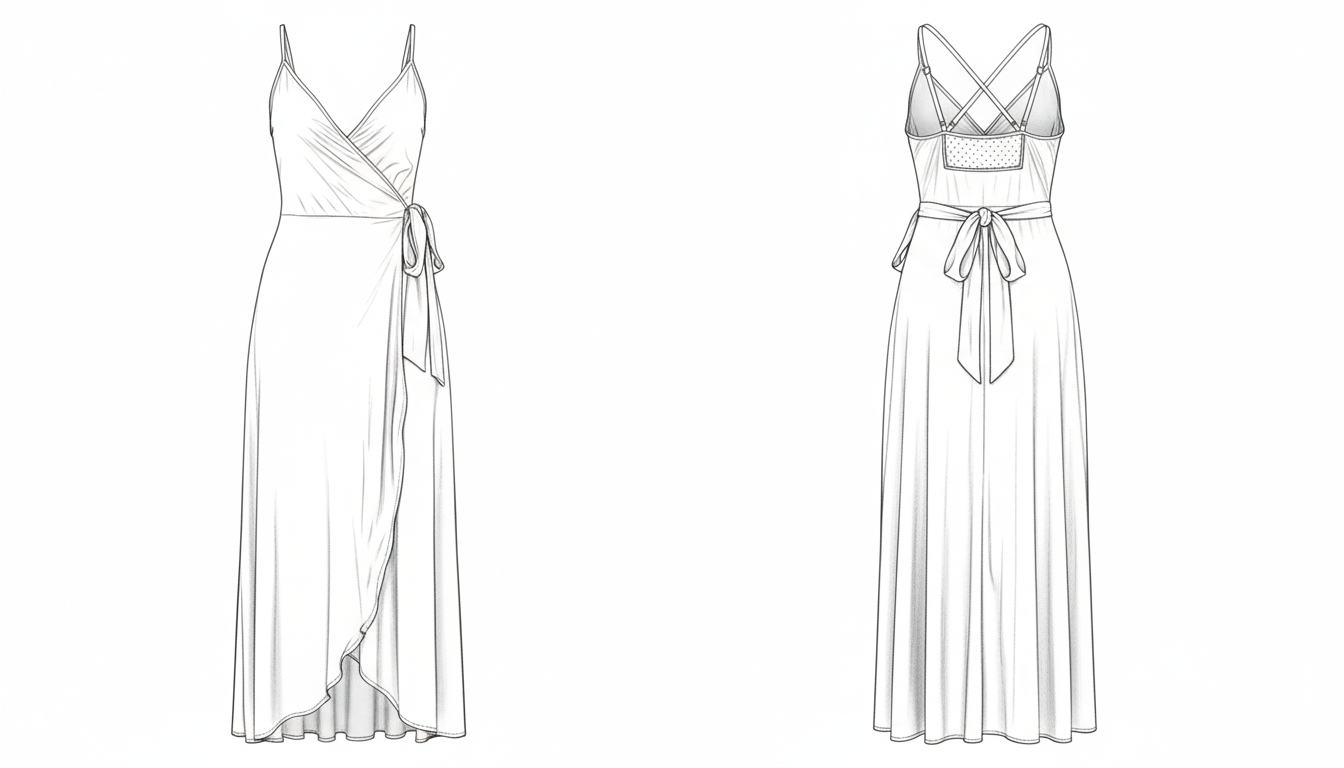 Vestido Longo Transpassado de Alças