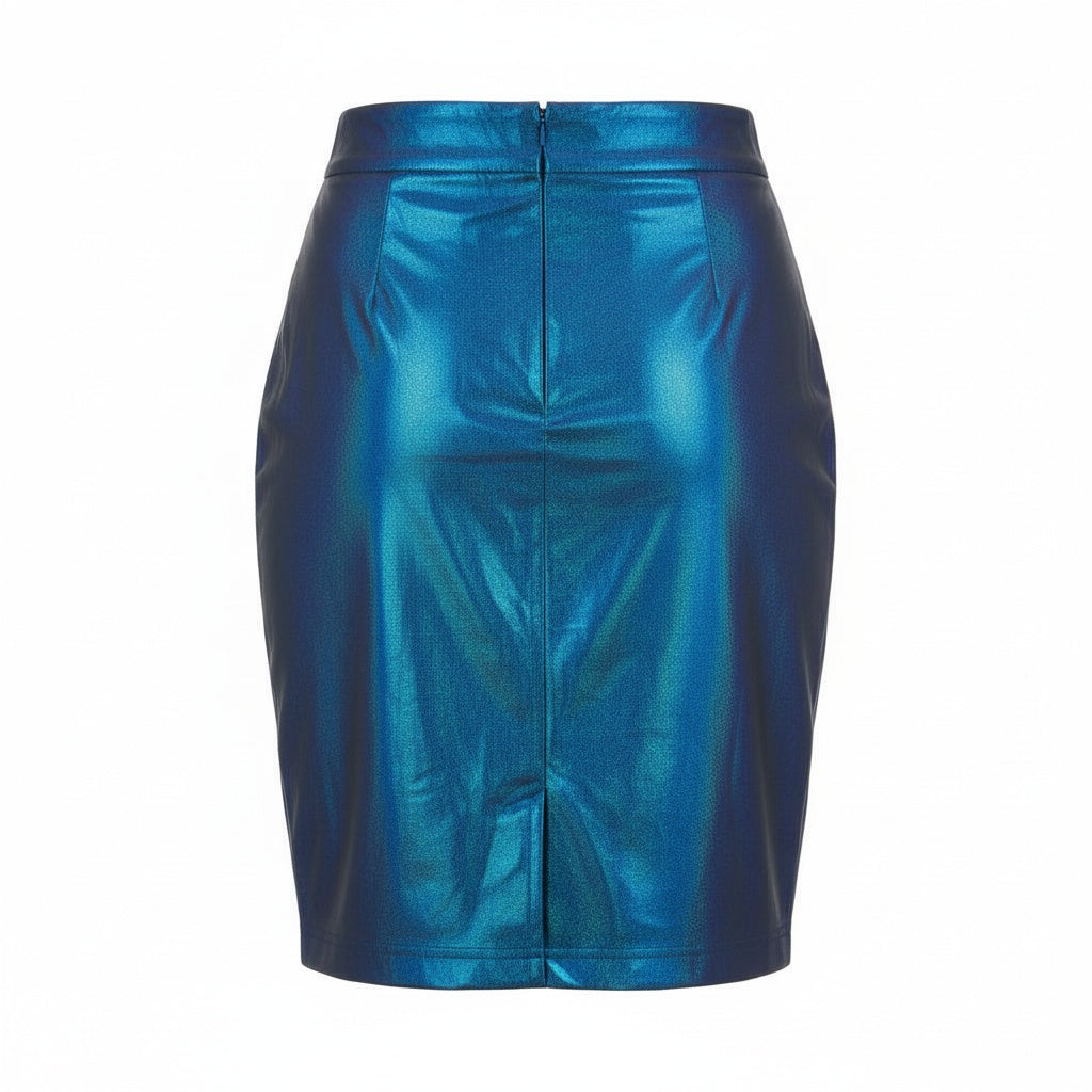 Saia Lápis Midi com Zíper Aparente