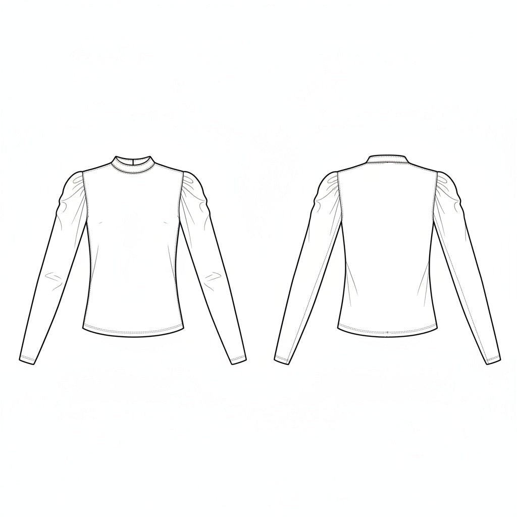 Blusa Feminina Manga Longa com Manga Princesa