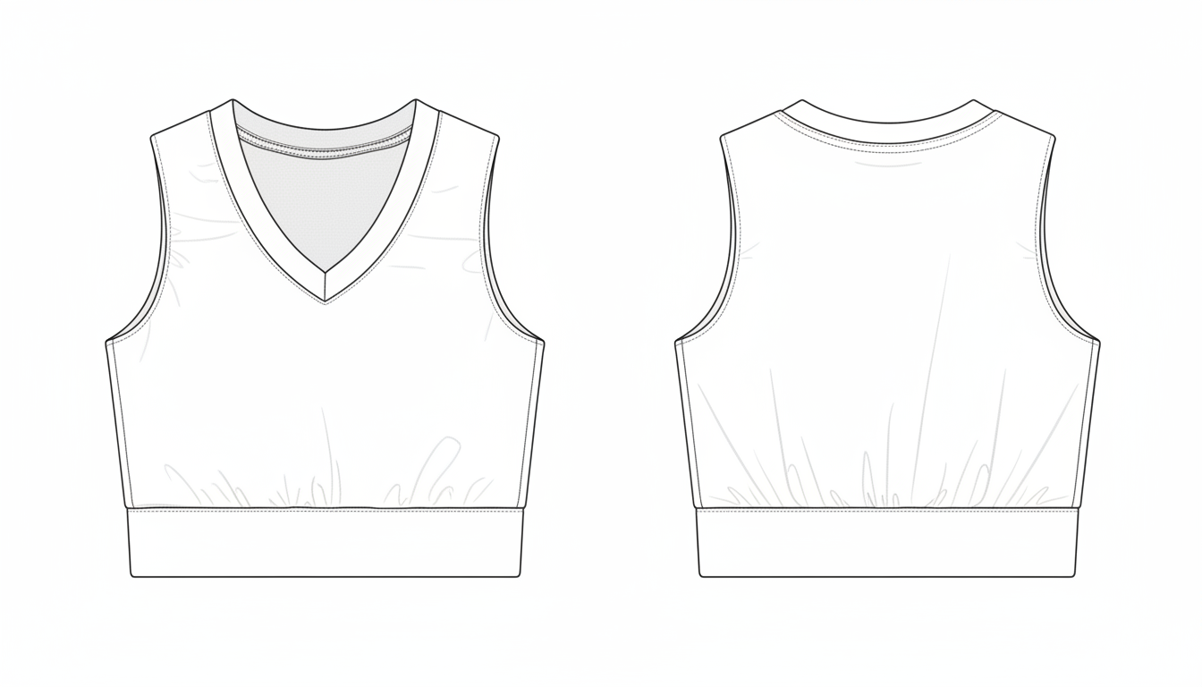 Top Cropped Esportivo/Casual Decote V