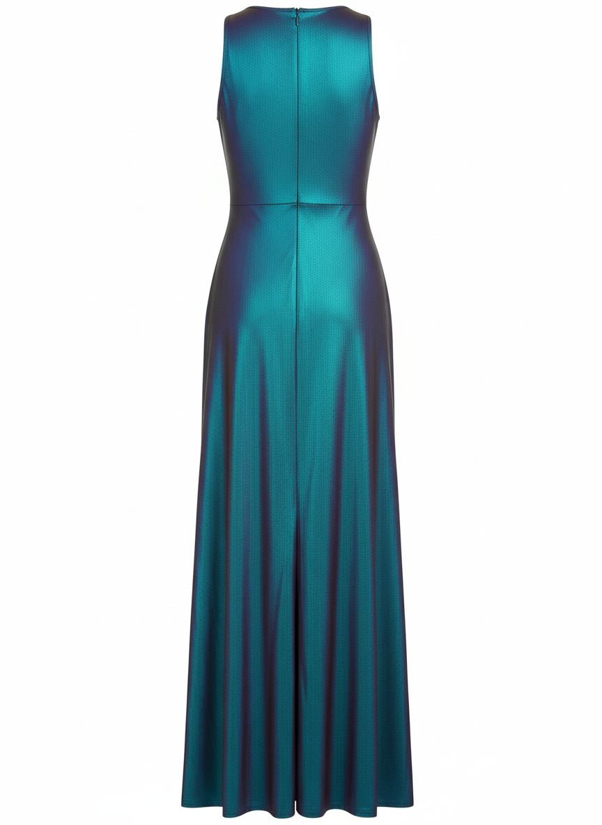 Vestido Longo em Malha com Fenda e amarração