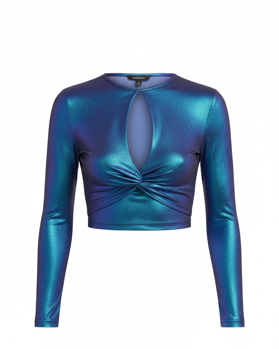 Cropped em Malha com Nó e Vazado