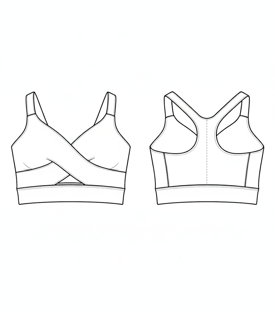 Modelagem Digital: Top Cropped Fitness com Recortes