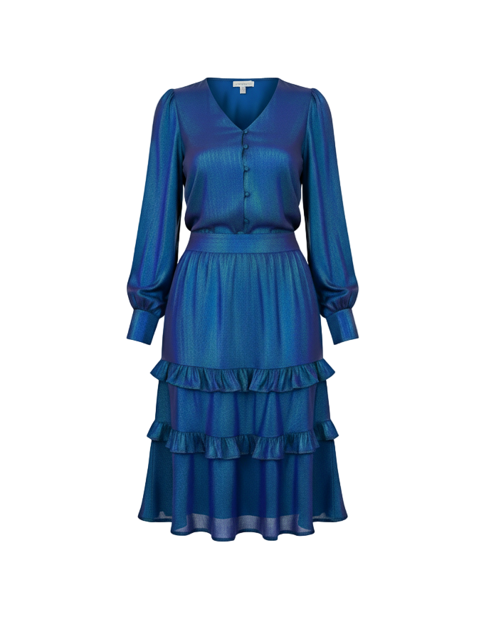 Vestido Midi Camponesa com Babados